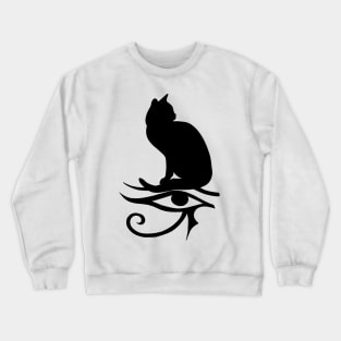 Black Cat with Eye of Horus Crewneck Sweatshirt